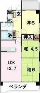 マンションリバーストーン【3階】の間取り