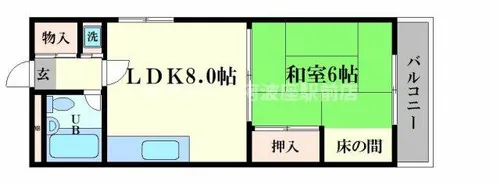 岡本ハイツ【3階】の間取り