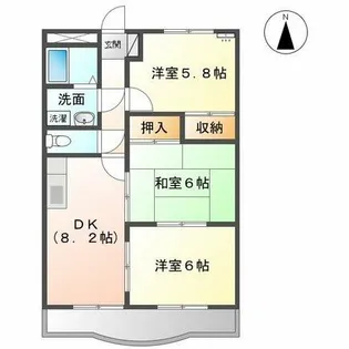 サンタプレイス岡崎【202号室】の間取り