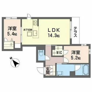 シャーメゾン アプリクス【1階】の間取り