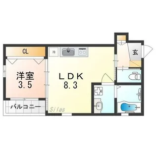 岩伸リバーコート住吉【1階】の間取り