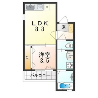岩伸リバーコート住吉【1階】の間取り