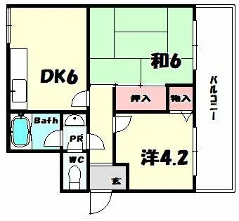 2DKの間取り画像