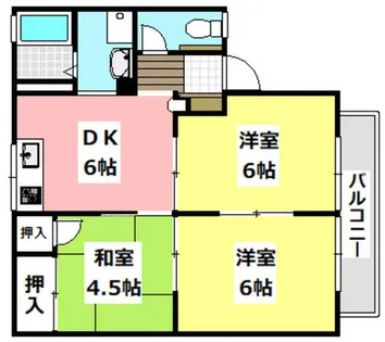 ヴィラボナールB棟【203号室】の間取り