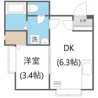 フラットJ発寒南【3階】の間取り