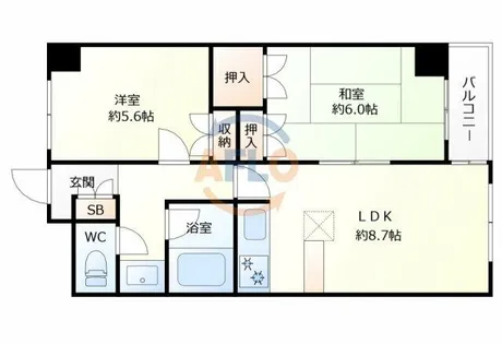 エスリード福島【2階】の間取り