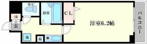SWISS難波南【7階】の間取り