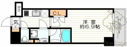 エグゼ北大阪【3階】の間取り