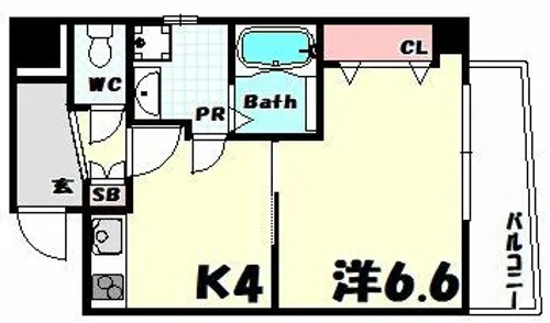 ラ・フォンテ三宮旭【9階】の間取り