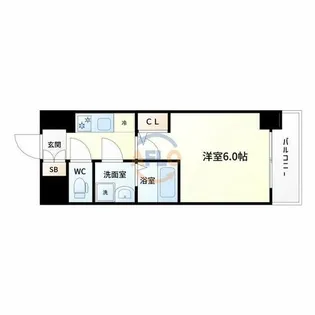 エスリード大阪デュアルゲート【8階】の間取り