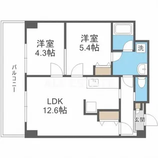 ルビアス上小阪【4階】の間取り