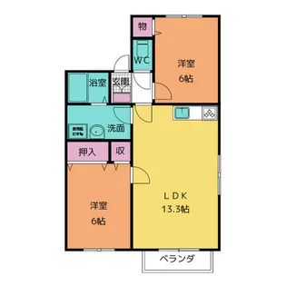 プリシェール赤池B【1階】の間取り