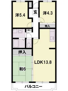 ウエストヴィレッジ弐番館【406号室】の間取り
