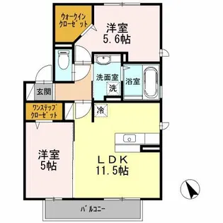 Cher友(シエル ゆう)【2階】の間取り