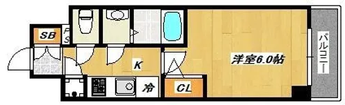 レジュールアッシュ神戸ハーバーランド【7階】の間取り