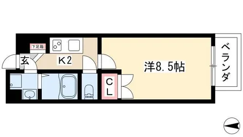 クレサス代官.m【301号室】の間取り
