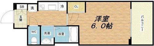 エステムコート難波サウスプレイスⅧハイド【12階】の間取り