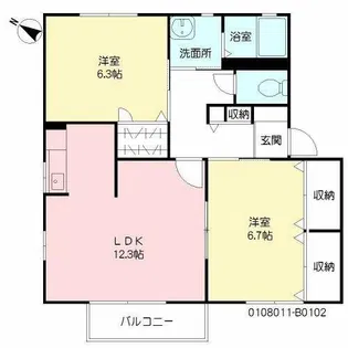 エスポワール・アージュ下石田 B棟【1階】の間取り