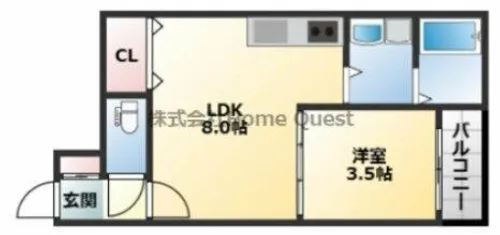 1LDKの間取り画像