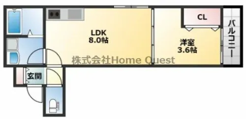 1LDKの間取り画像