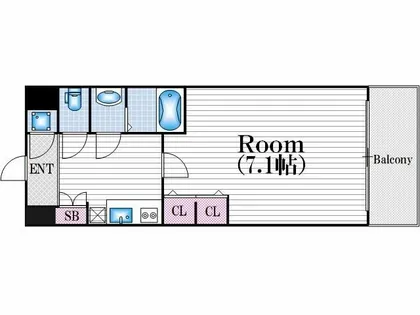 レジュールアッシュ梅田レジデンス【8階】の間取り