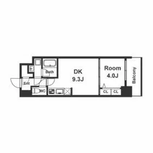 スプランディッド淀屋橋DUE【3階】の間取り