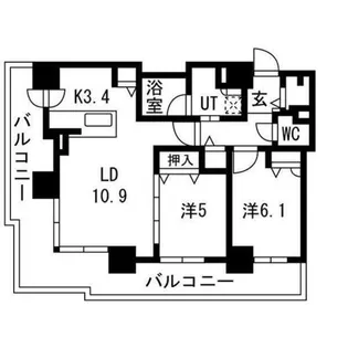 ブランズタワーアイム札幌大通公園【14階】の間取り