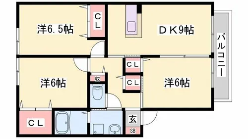 エクレール C棟【C102号室】の間取り