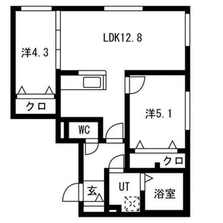Domani医大前(ドマーニイダイマエ)【2階】の間取り