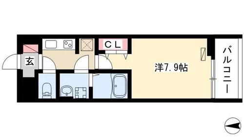 ハミング豊【202号室】の間取り