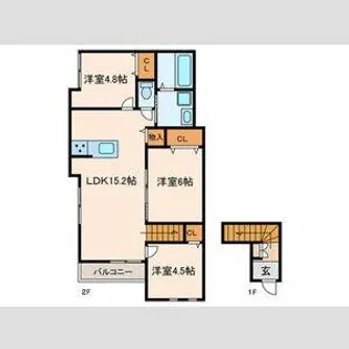 大阪府堺市西区鳳西町1丁【アパート】の間取り