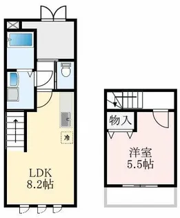 大阪府大阪狭山市狭山1丁目【アパート】の間取り