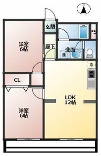 川地ハイツ【301号室】の間取り