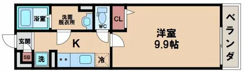 ウエスタン丸山通【3階】の間取り