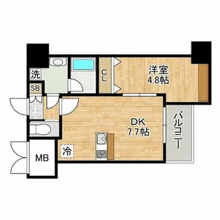 プレジオ難波ASIAN【13階】の間取り