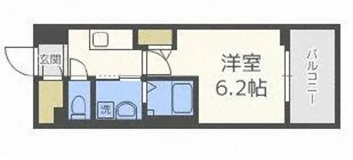 セオリー夕陽丘DOOR【7階】の間取り