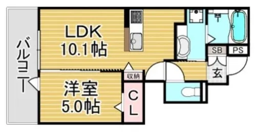福岡県大野城市下大利3丁目【アパート】の間取り