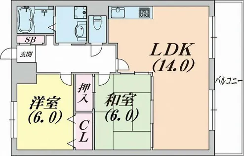 サンライズ明和【2階】の間取り