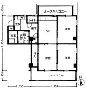 八幡マンション【4階】の間取り