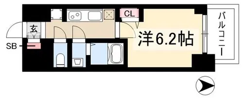 プレサンスTHE大須観音【0201号室】の間取り