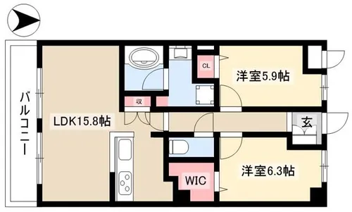THE PARK TOKINO TERRACE【306号室】の間取り