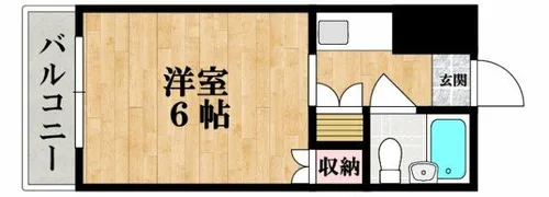 パークドエル東高津【6B号室】の間取り