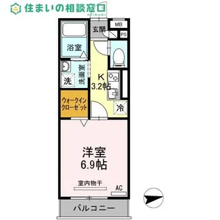愛知県岡崎市明大寺町字衣下道【アパート】の間取り