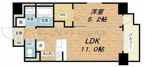 セレーナ・コンフォルト天神橋【4階】の間取り