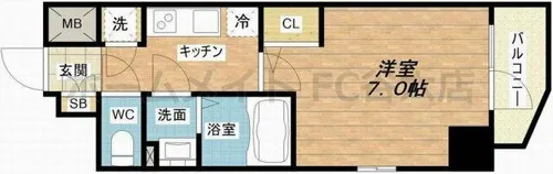 エスリード難波THE FIRST【5階】の間取り