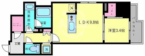 イニシア大手前【5階】の間取り