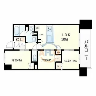 グランカサーレ玉造【7階】の間取り