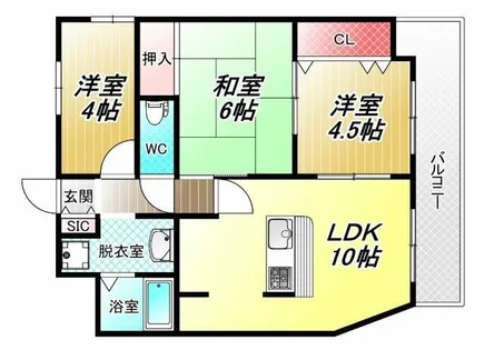 ウエストリバー山本【3階】の間取り