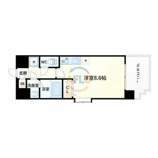 プレサンス神崎川ファインブレス【3階】の間取り