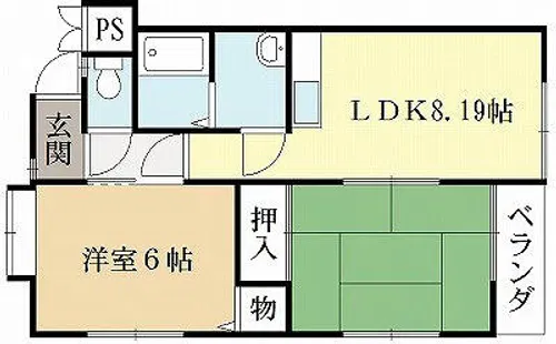 サンハイツ広野【2階】の間取り